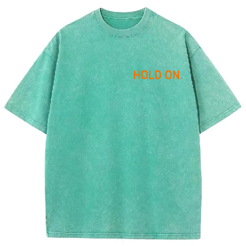 Hold On Stop And Pet The Dog Washed Unisex Tee