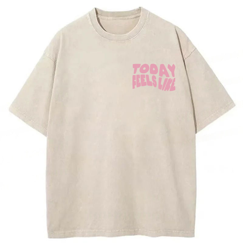 Today Feels Like I Need A Dog Kiss Washed Unisex Tee