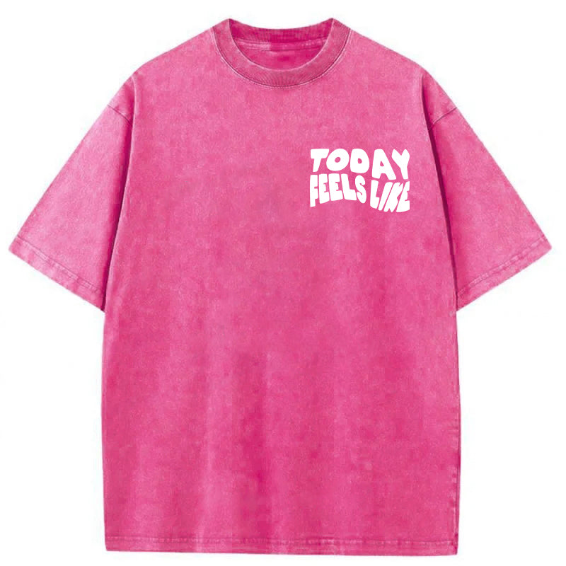 Today Feels Like I Need A Dog Kiss Washed Unisex Tee