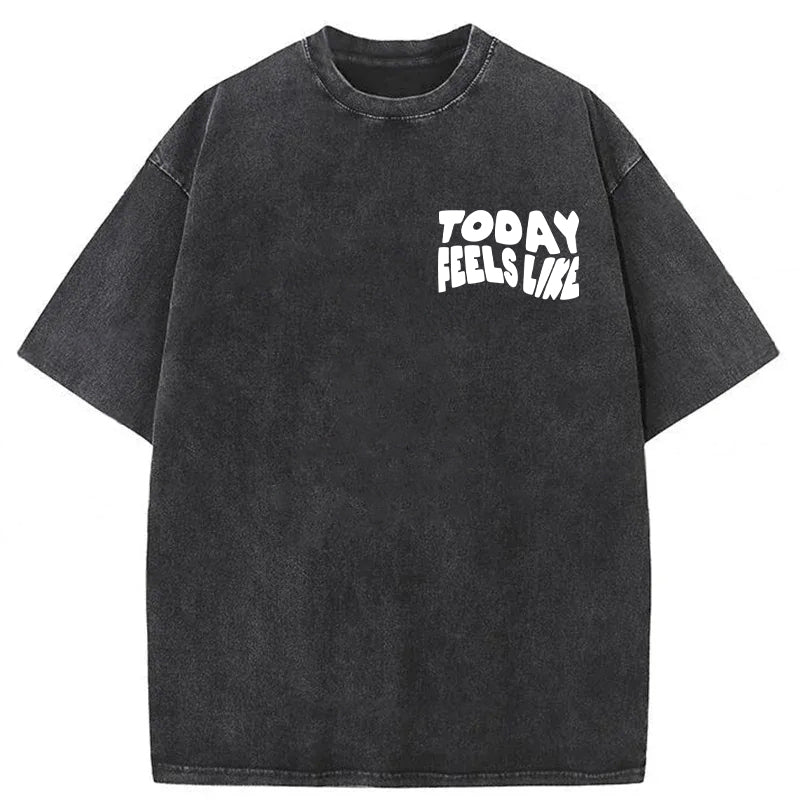 Today Feels Like I Need A Dog Kiss Washed Unisex Tee