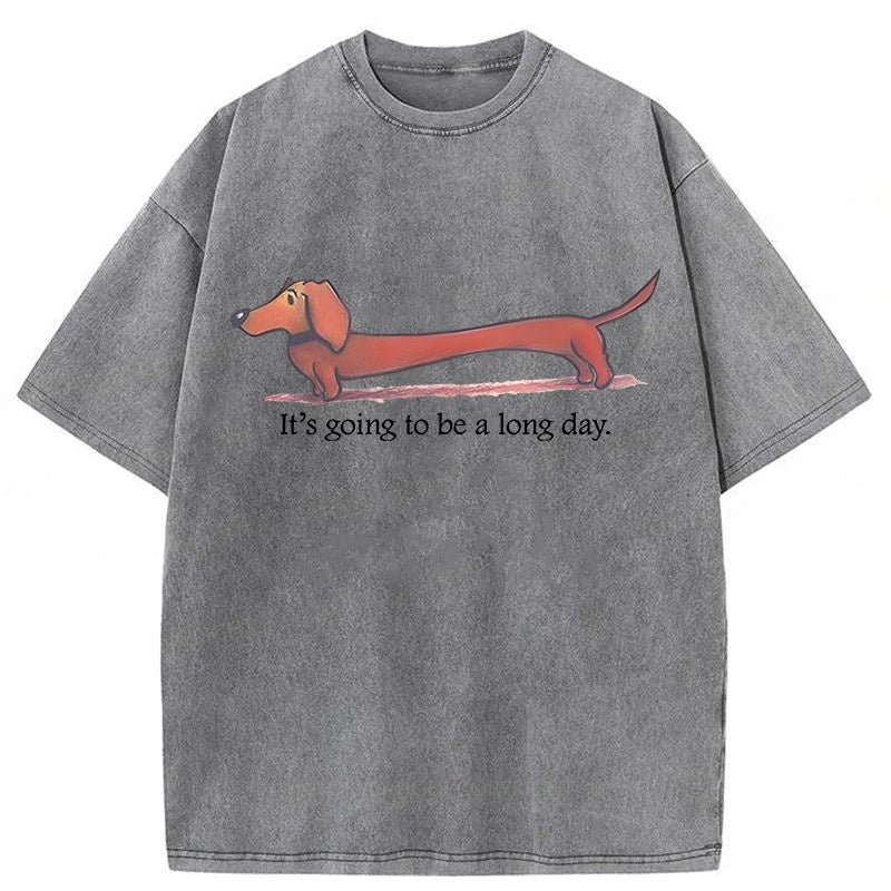 It's Going To Be A Long Day Washed Unisex Tee