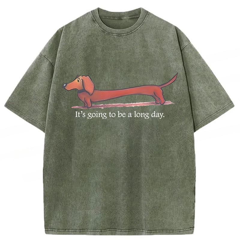 It's Going To Be A Long Day Washed Unisex Tee