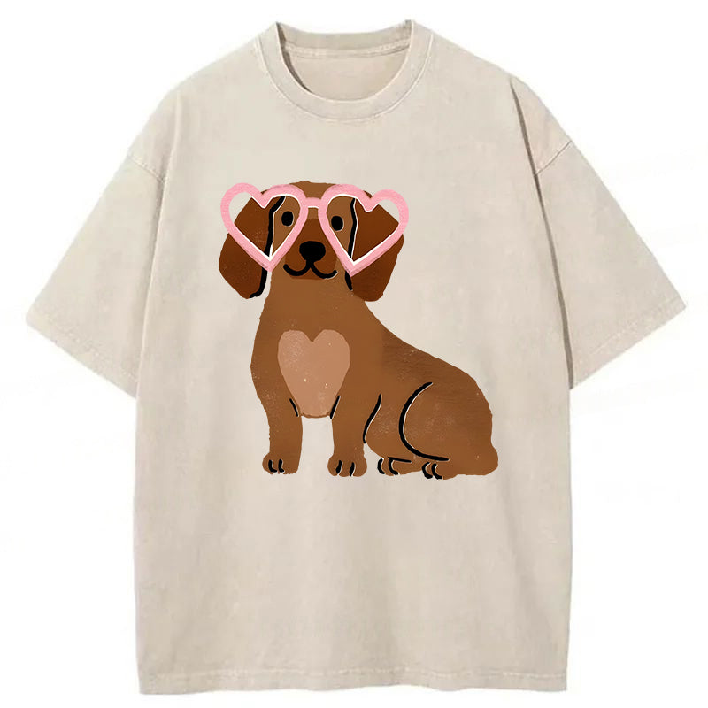 Dachshund Washed Unisex Tee