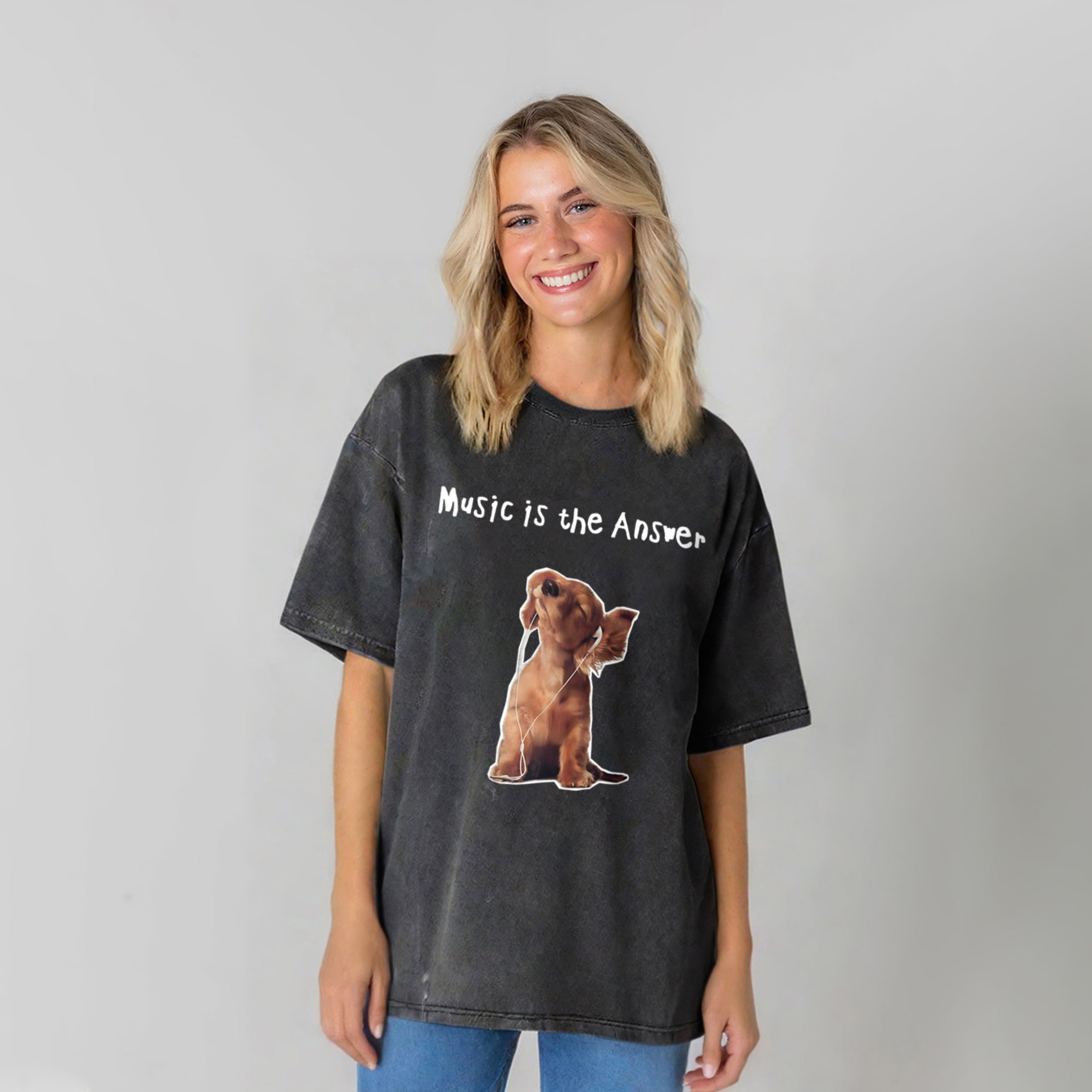 Music Is The Answer Washed Unisex Tee