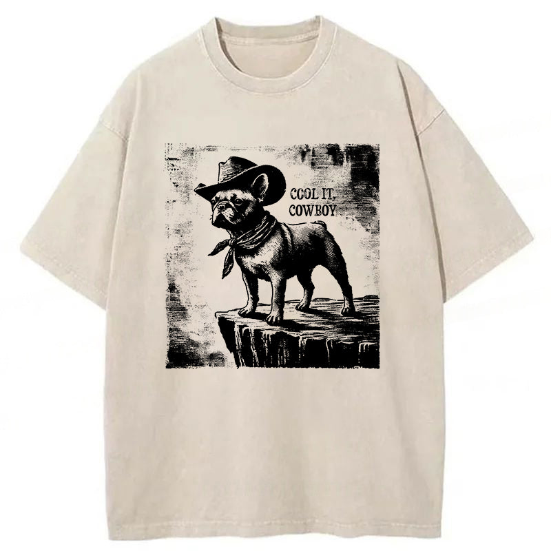 Cowboy Bulldog Washed Unisex Tee