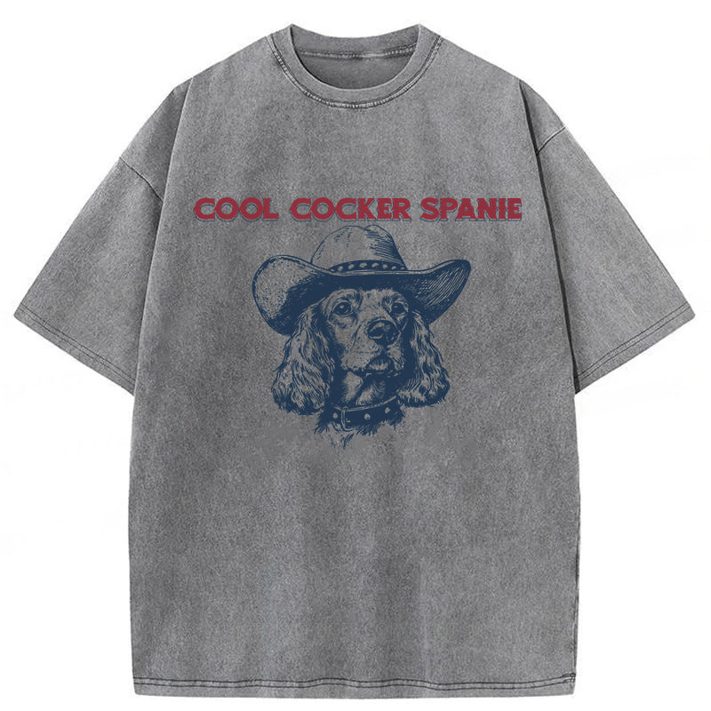 Cool Cocker Spanie Washed Unisex Tee