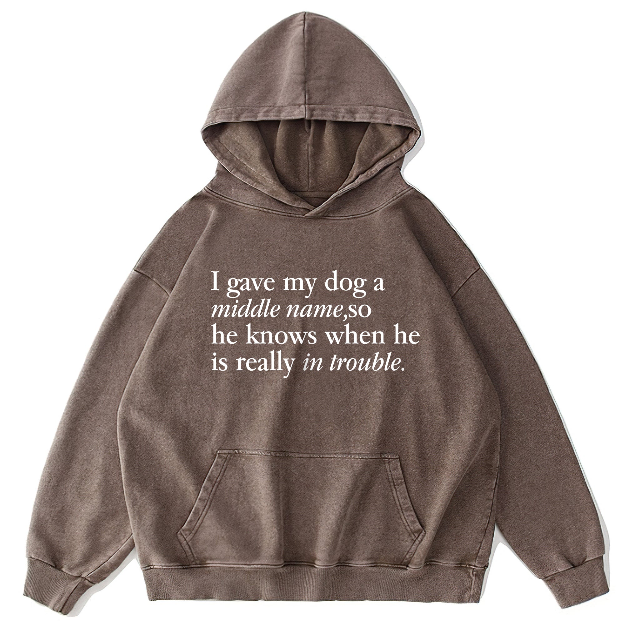 I Gave My Dog A Middle Name Washed Unisex Hoodie