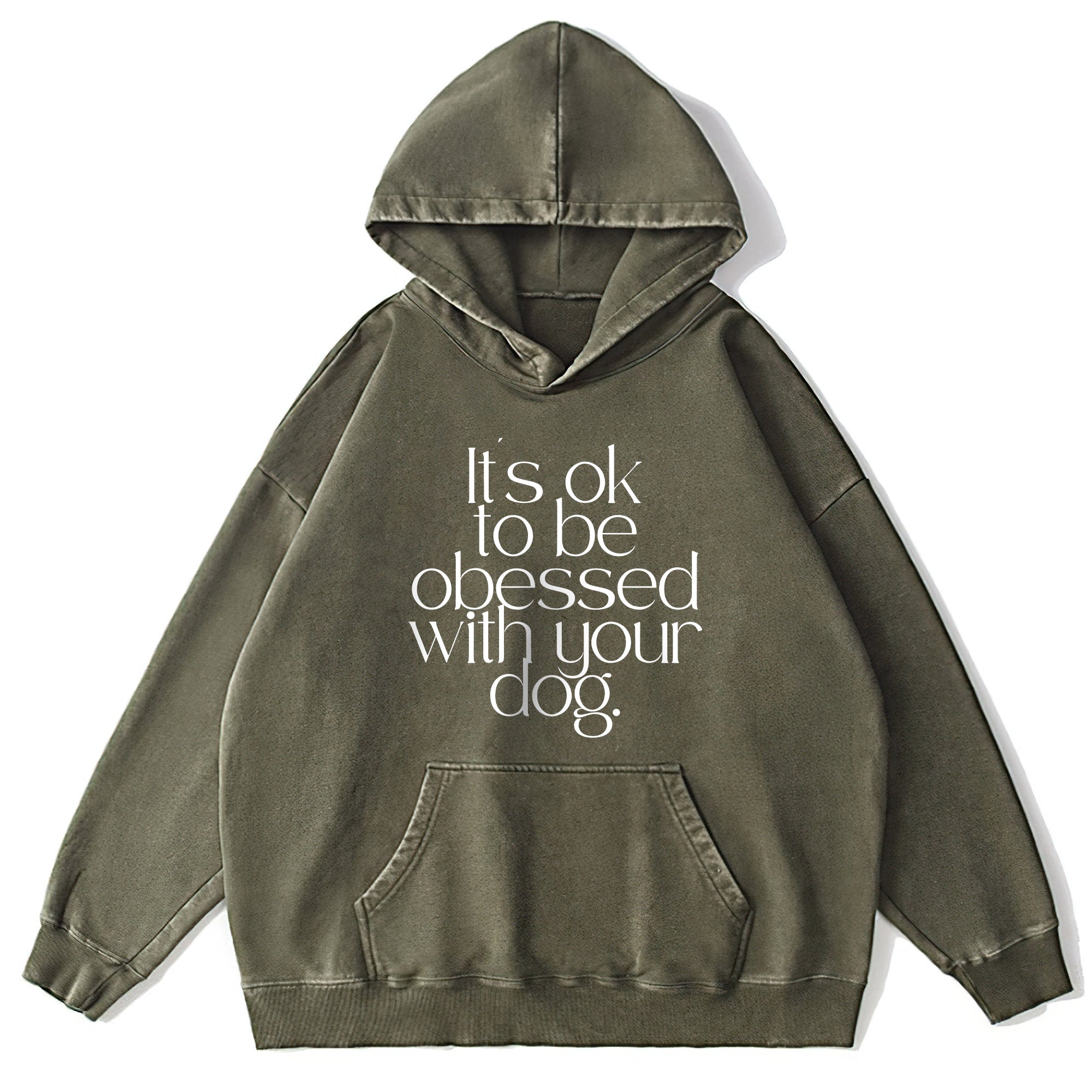 Its Ok To Be Obessed With Your Dog Washed Unisex Hoodie