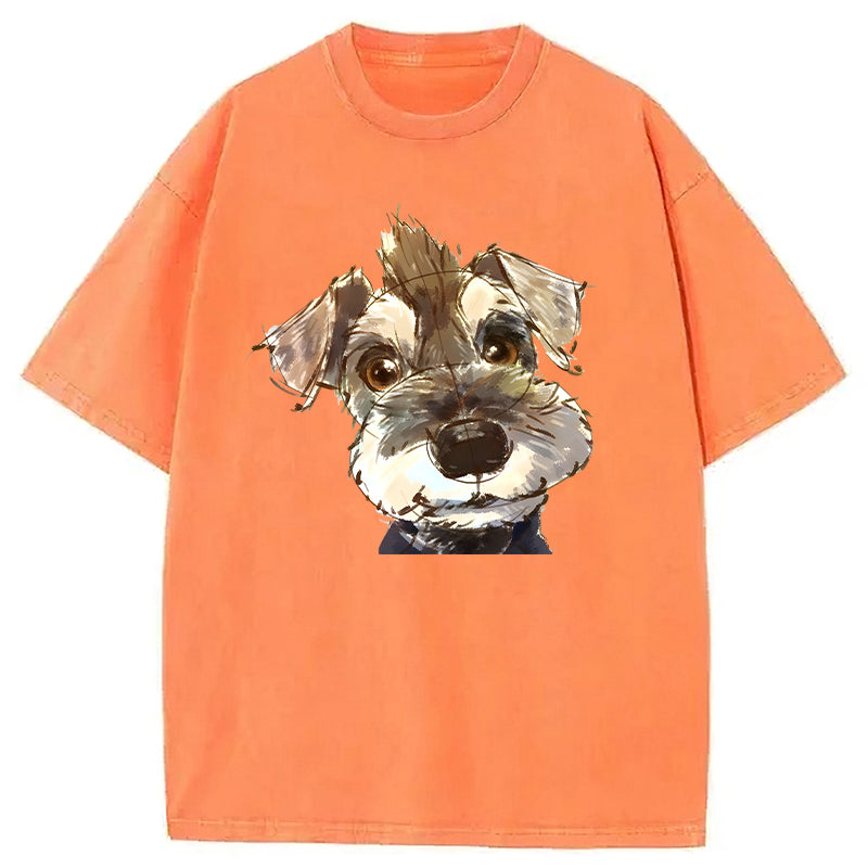 Cute Dogs Drawing Washed Unisex Tee