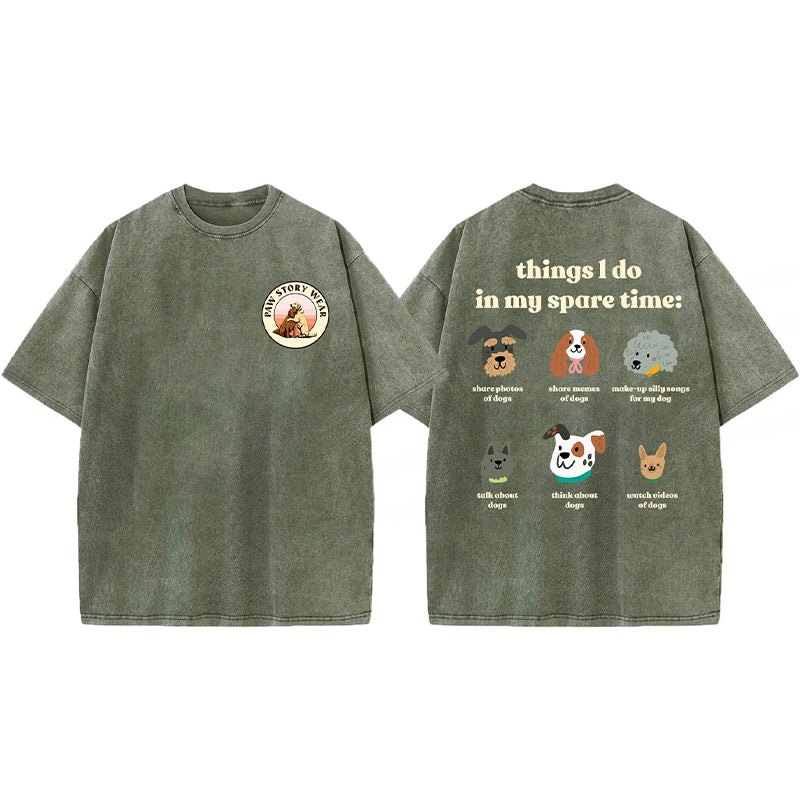 Things I Do In My Spare Time Washed Unisex Tee