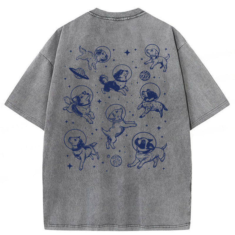 Dogs In Space Washed Unisex Tee