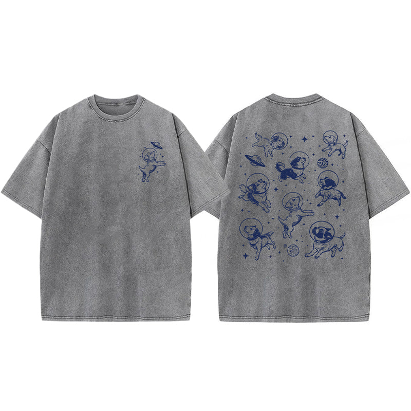 Dogs In Space Washed Unisex Tee