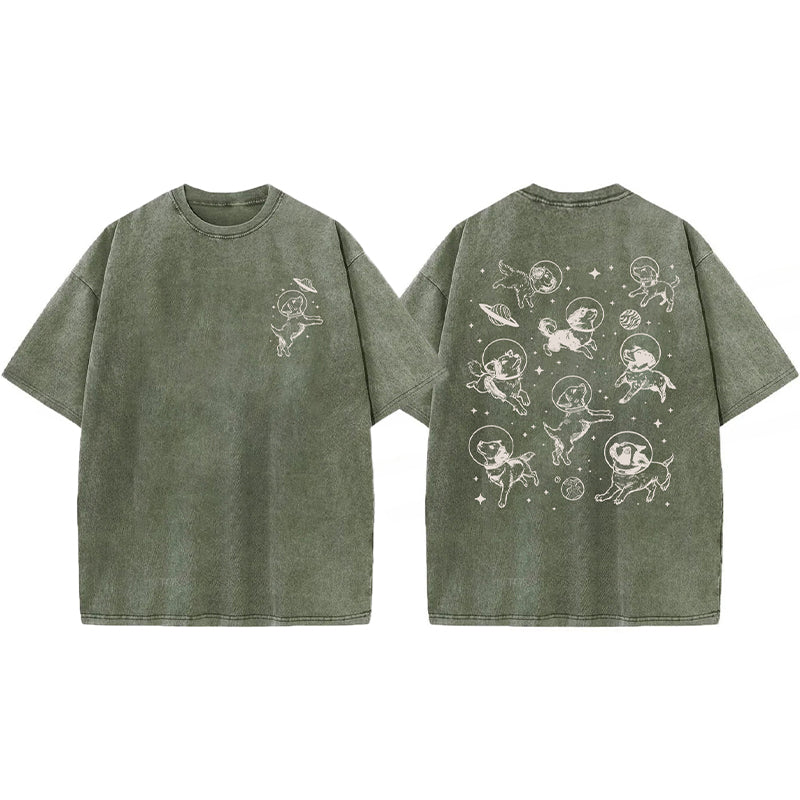 Dogs In Space Washed Unisex Tee