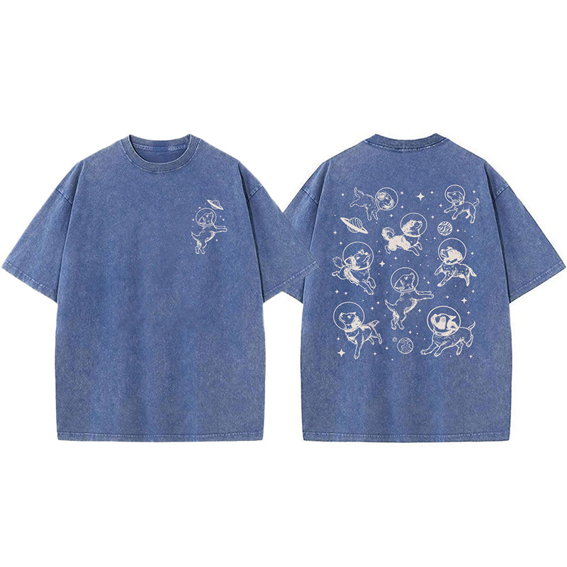 Dogs In Space Washed Unisex Tee
