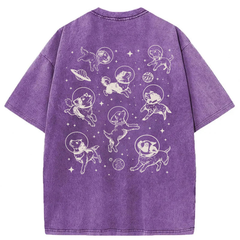 Dogs In Space Washed Unisex Tee