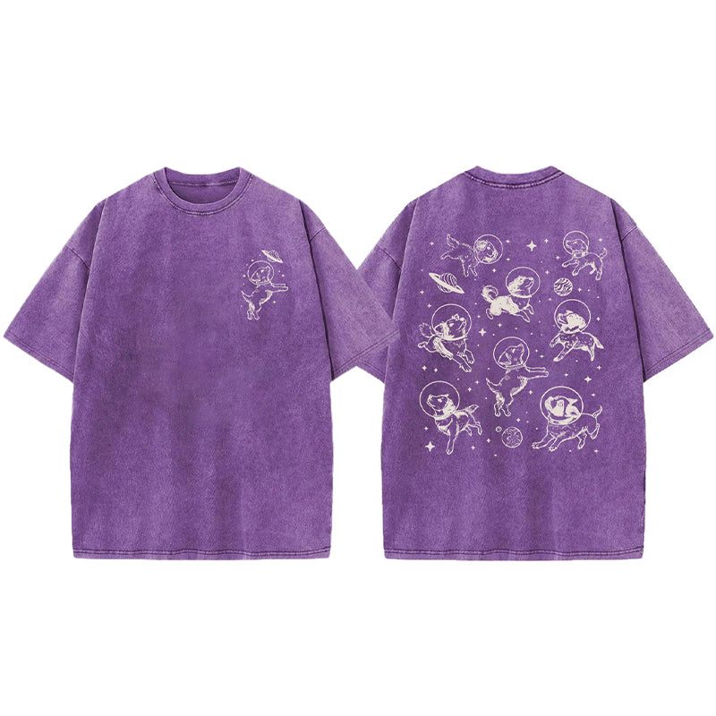 Dogs In Space Washed Unisex Tee