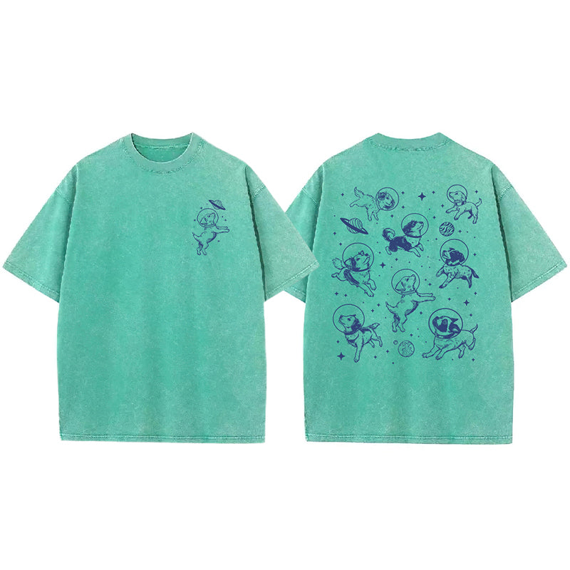 Dogs In Space Washed Unisex Tee