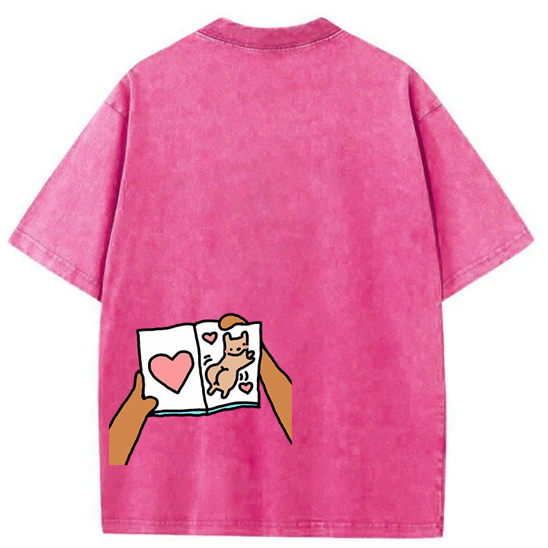 Just Thinking Of You Makes Me Smile Washed Unisex Tee