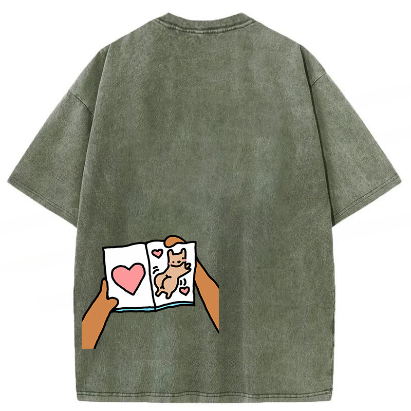 Just Thinking Of You Makes Me Smile Washed Unisex Tee