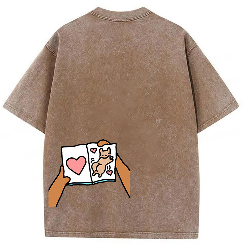 Just Thinking Of You Makes Me Smile Washed Unisex Tee