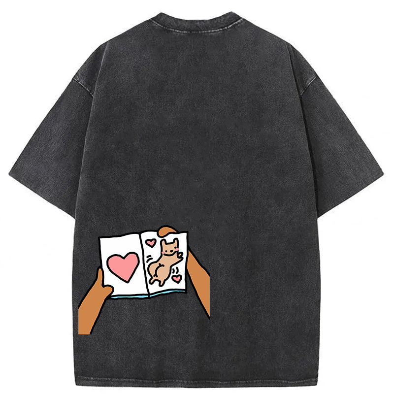Just Thinking Of You Makes Me Smile Washed Unisex Tee