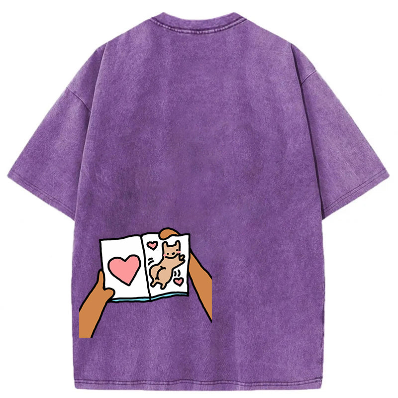 Just Thinking Of You Makes Me Smile Washed Unisex Tee