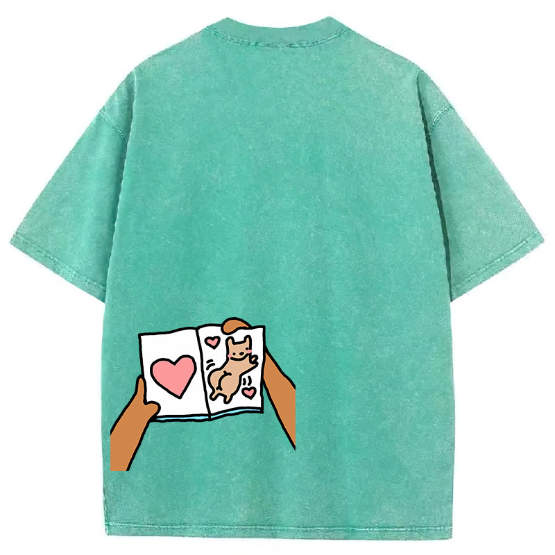Just Thinking Of You Makes Me Smile Washed Unisex Tee