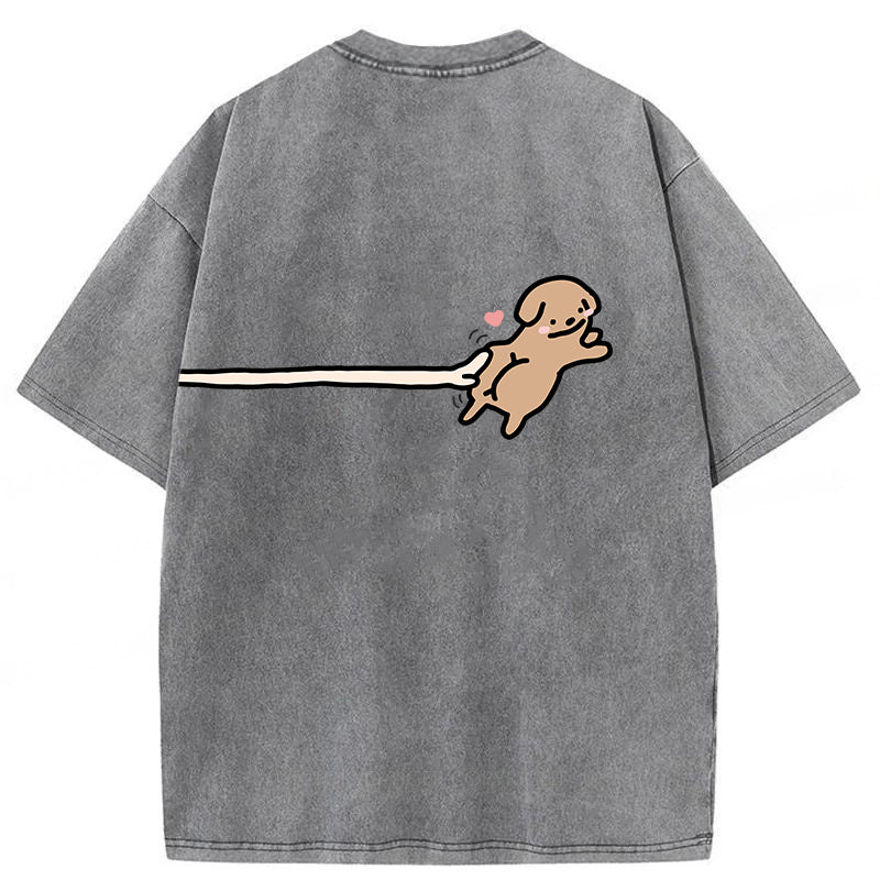 Funny Puppy Cartoon Washed Unisex Tee