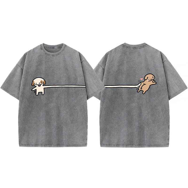 Funny Puppy Cartoon Washed Unisex Tee
