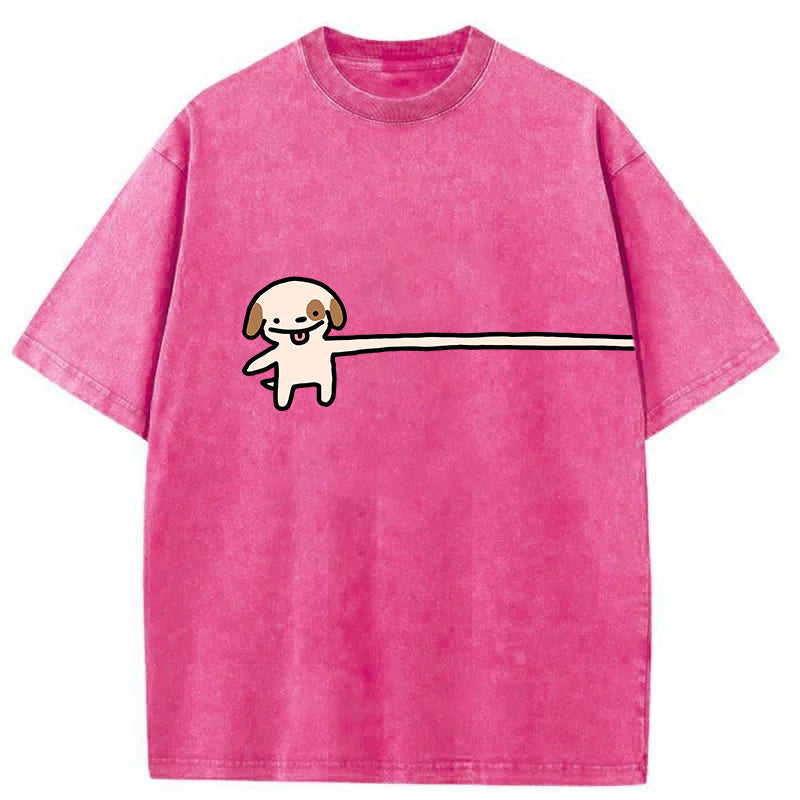 Funny Puppy Cartoon Washed Unisex Tee