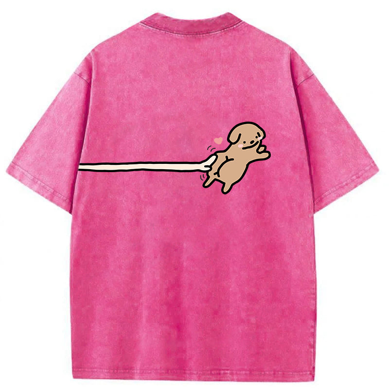 Funny Puppy Cartoon Washed Unisex Tee