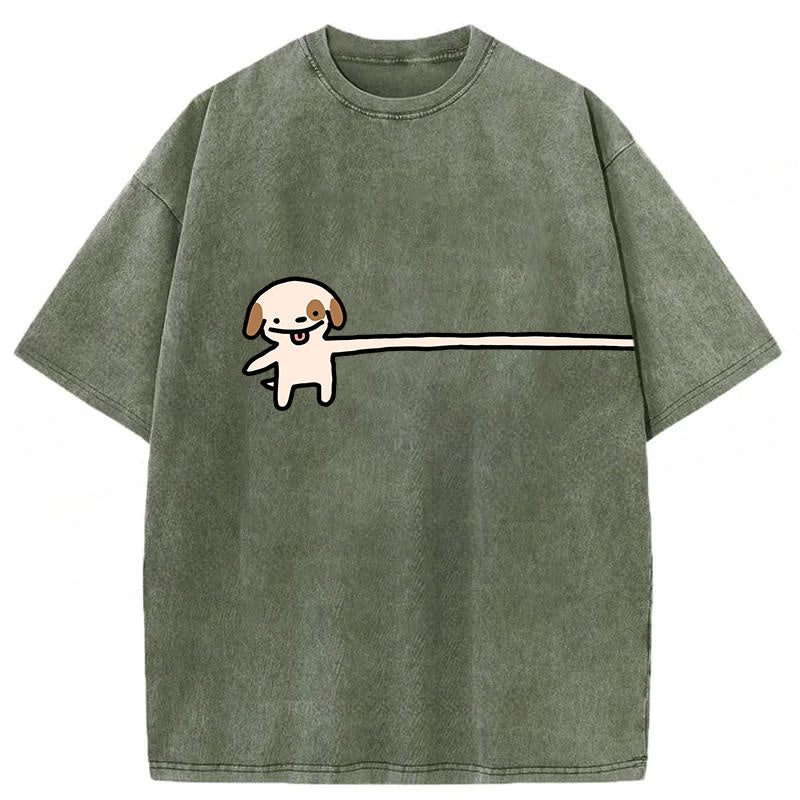 Funny Puppy Cartoon Washed Unisex Tee