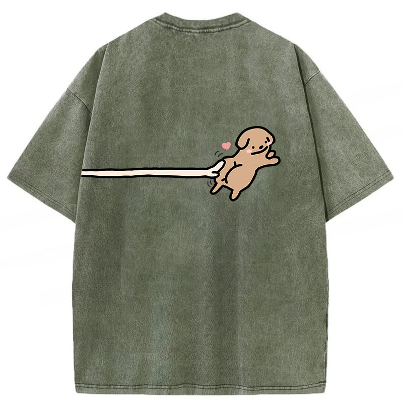 Funny Puppy Cartoon Washed Unisex Tee