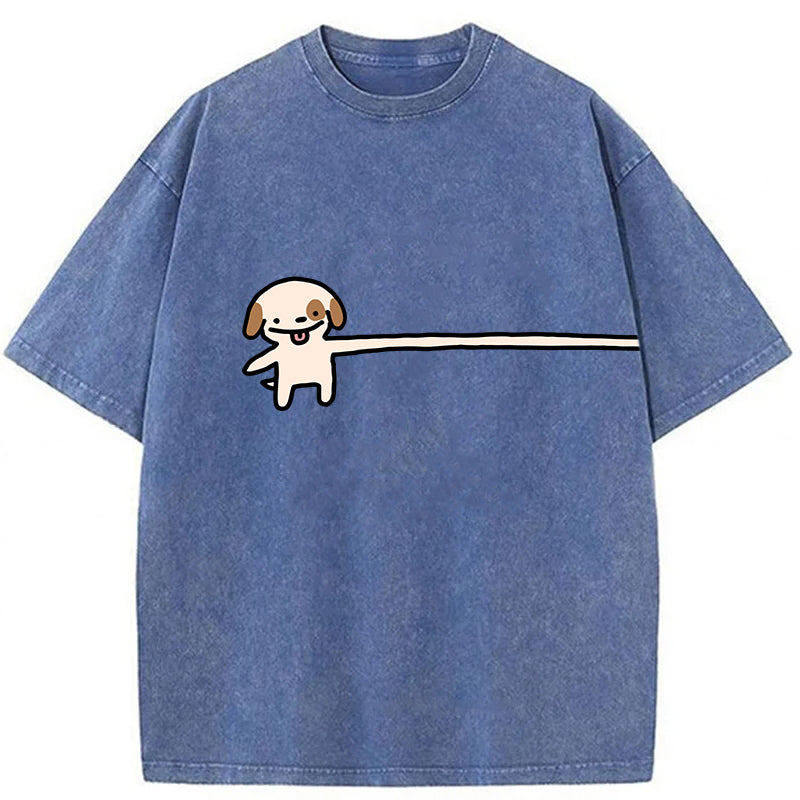 Funny Puppy Cartoon Washed Unisex Tee