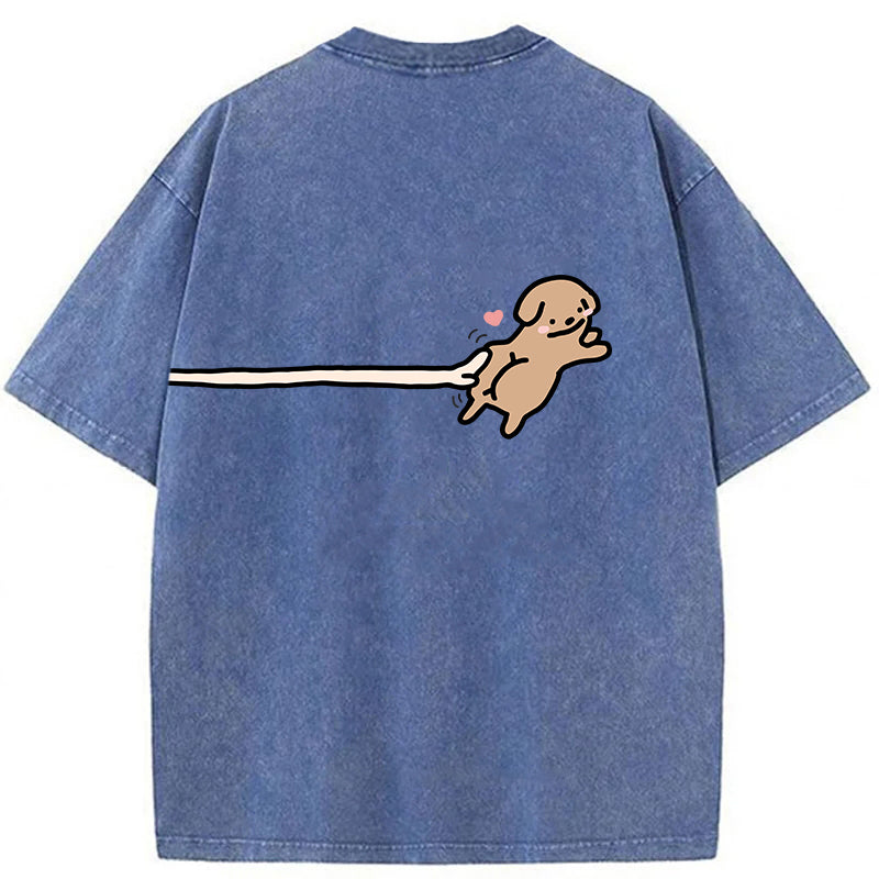 Funny Puppy Cartoon Washed Unisex Tee