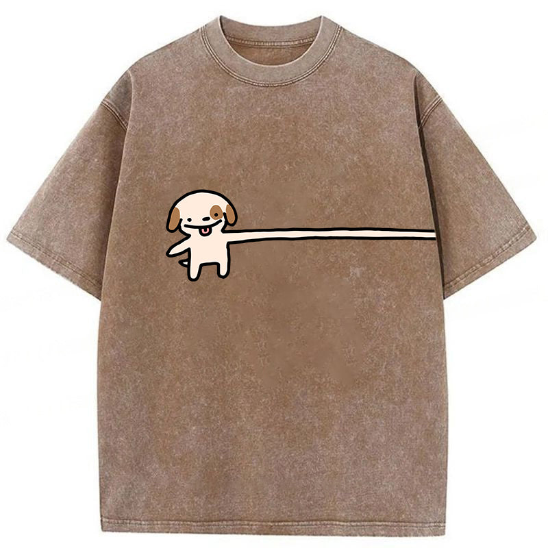 Funny Puppy Cartoon Washed Unisex Tee
