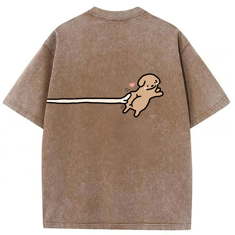 Funny Puppy Cartoon Washed Unisex Tee