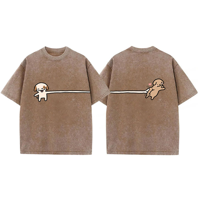 Funny Puppy Cartoon Washed Unisex Tee
