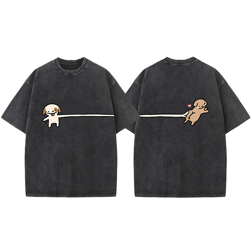 Funny Puppy Cartoon Washed Unisex Tee