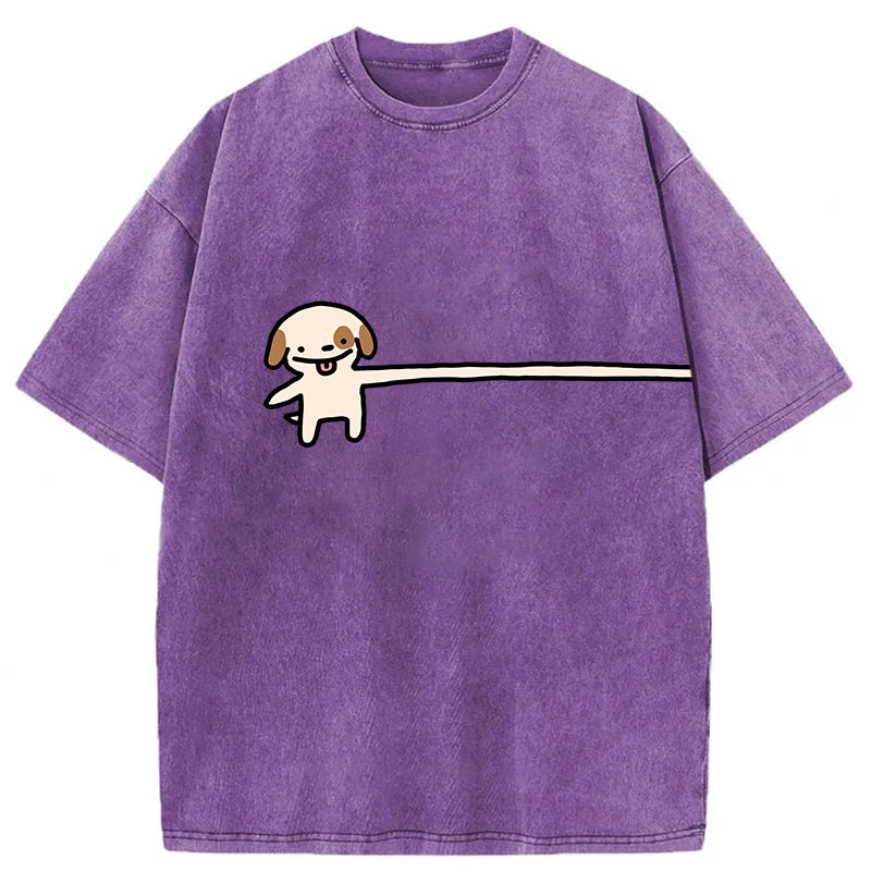 Funny Puppy Cartoon Washed Unisex Tee