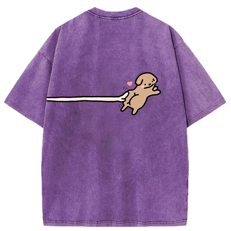Funny Puppy Cartoon Washed Unisex Tee