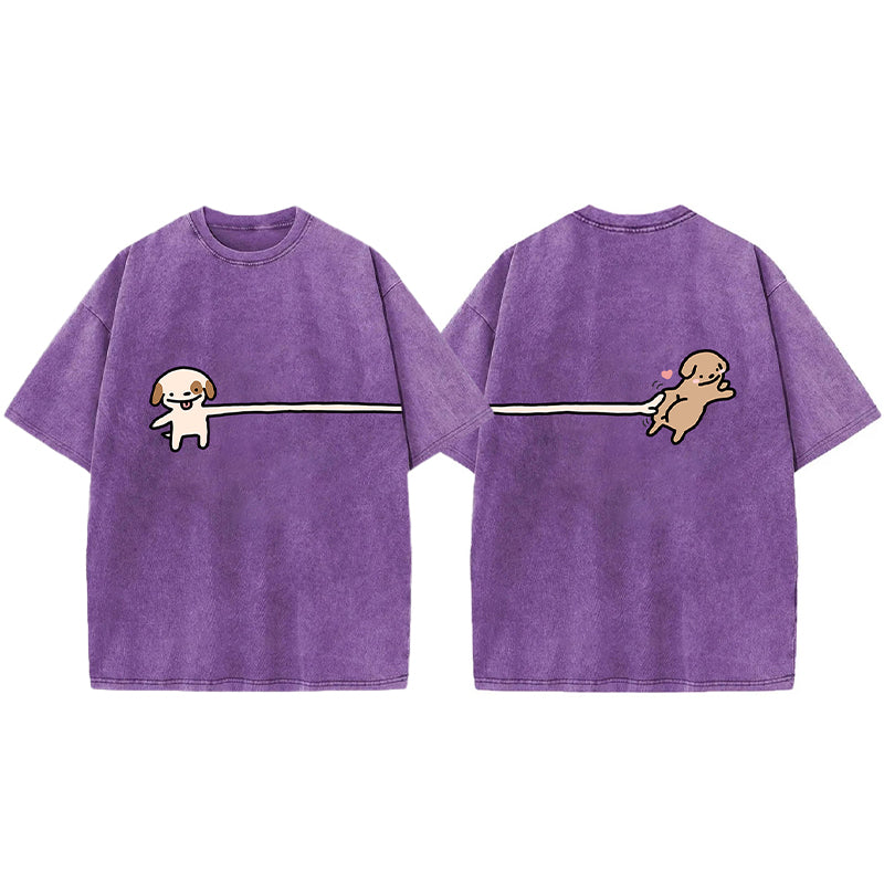Funny Puppy Cartoon Washed Unisex Tee