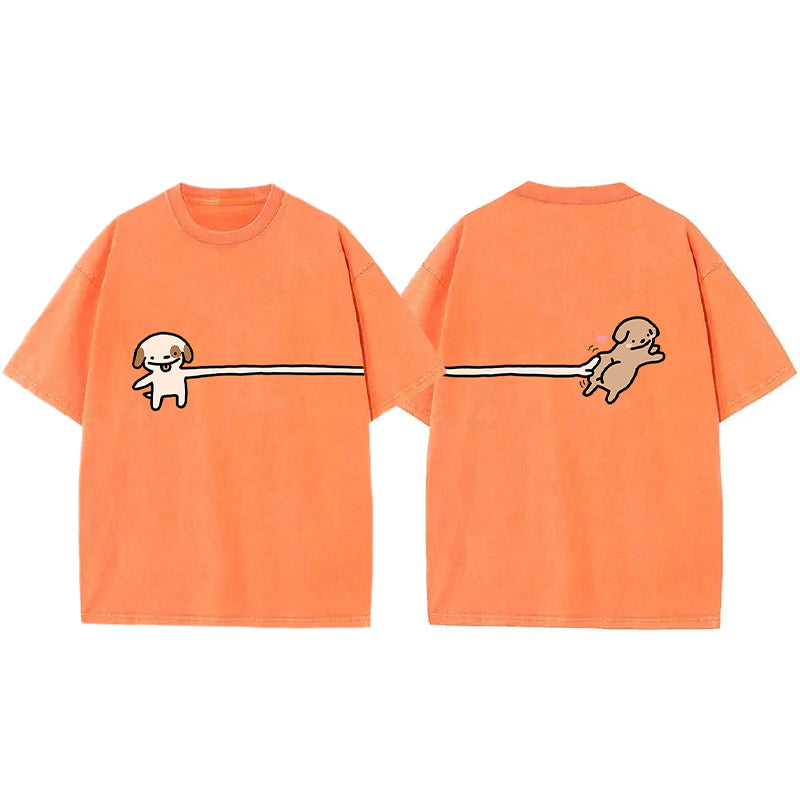 Funny Puppy Cartoon Washed Unisex Tee