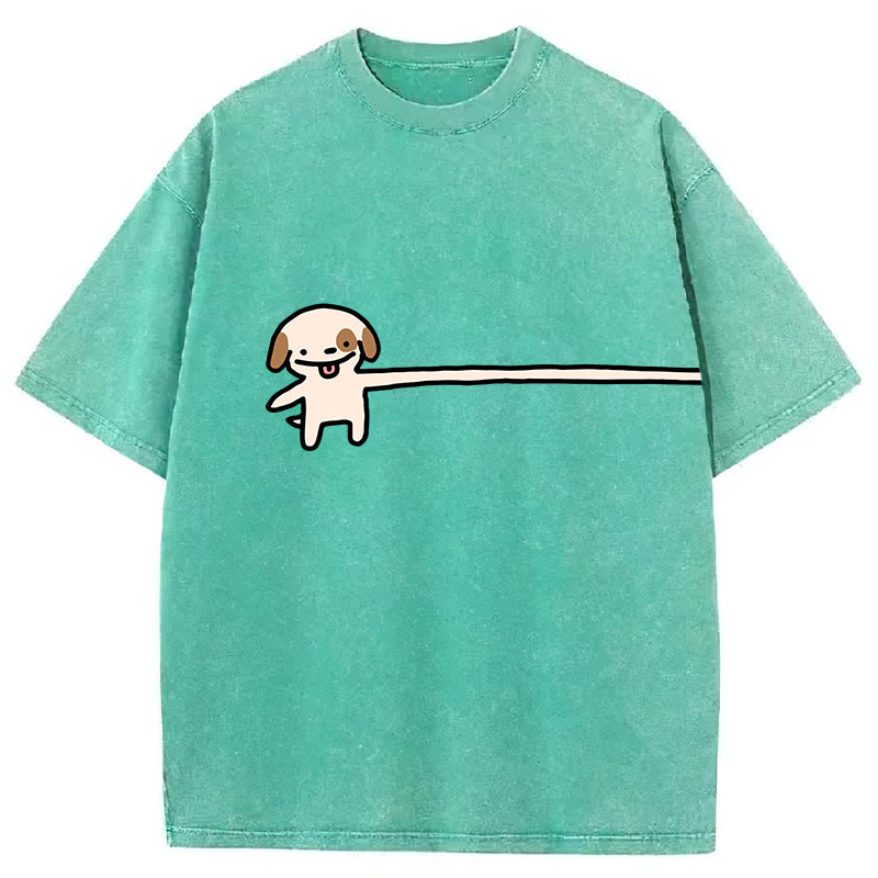 Funny Puppy Cartoon Washed Unisex Tee