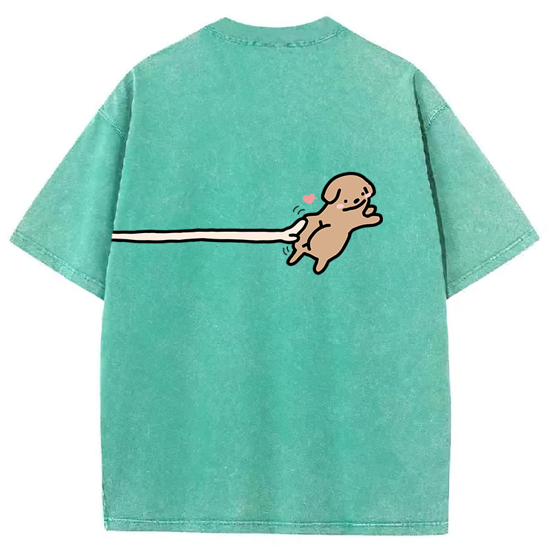 Funny Puppy Cartoon Washed Unisex Tee
