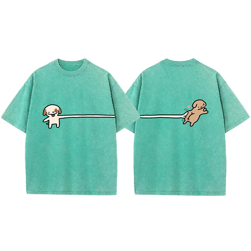 Funny Puppy Cartoon Washed Unisex Tee