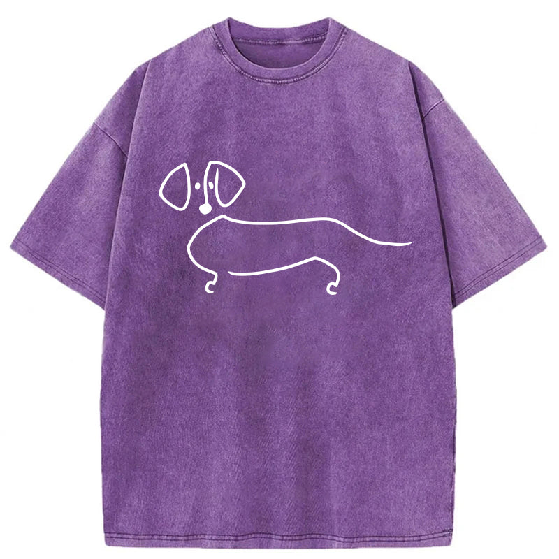 Dachshund Sketch Washed Unisex Tee