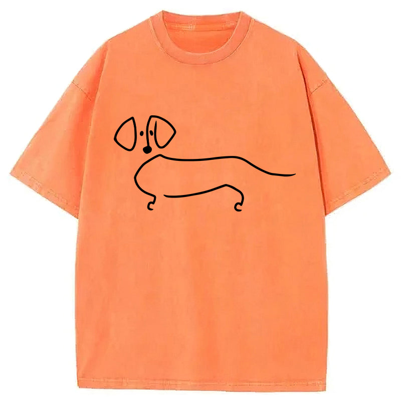 Dachshund Sketch Washed Unisex Tee
