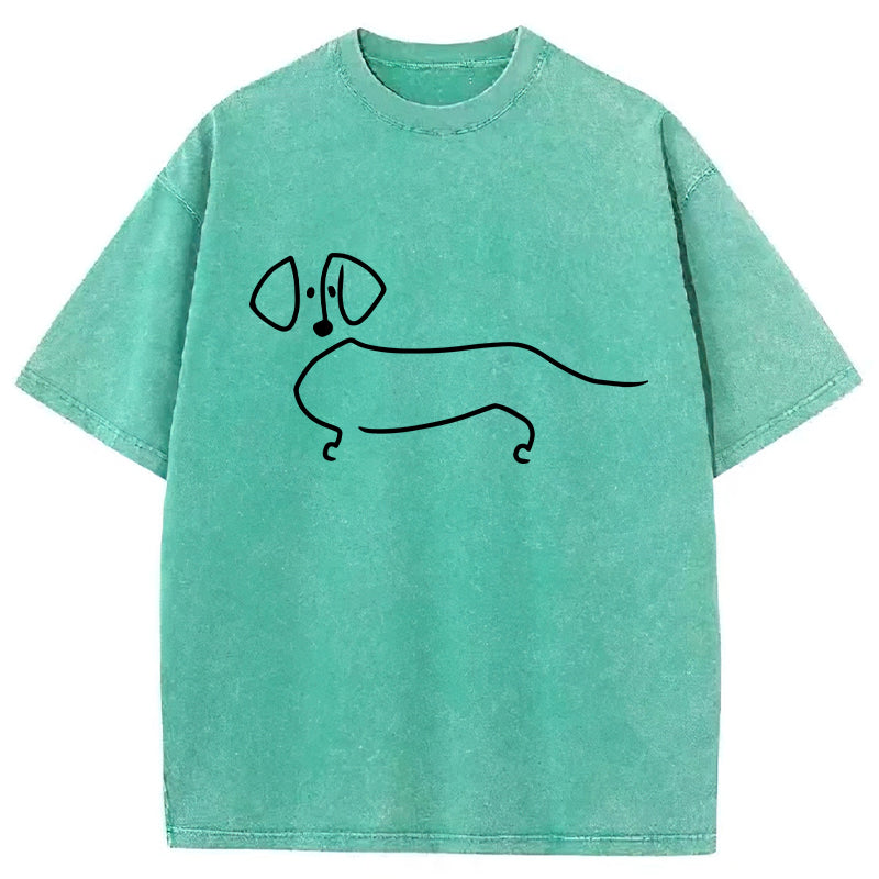 Dachshund Sketch Washed Unisex Tee
