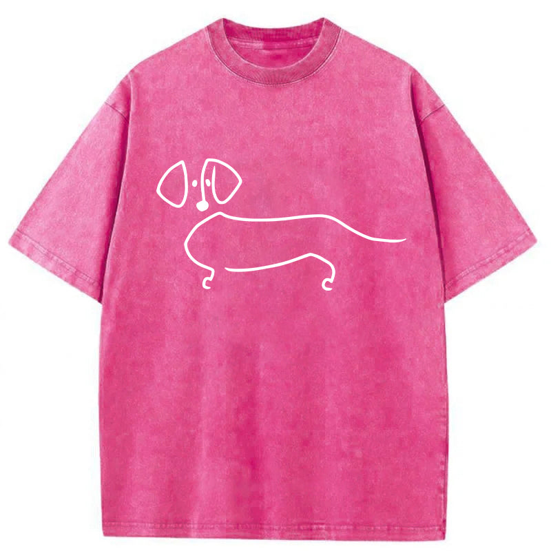 Dachshund Sketch Washed Unisex Tee